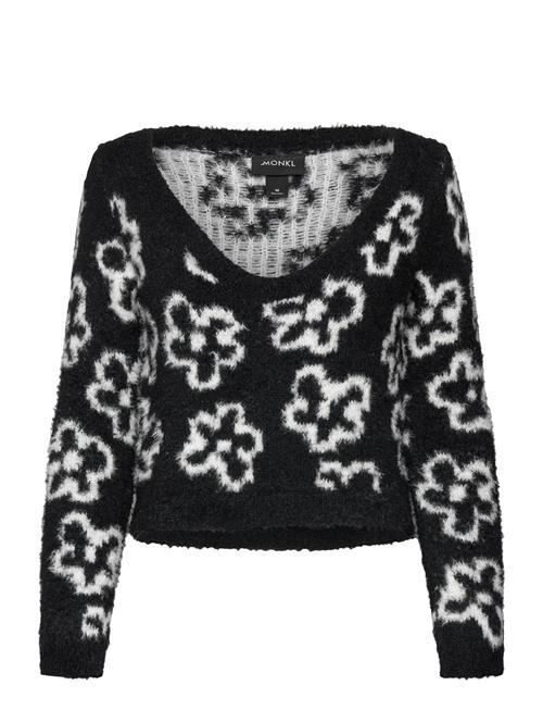 Fluffy Knitted Boat Neck Sweater Monki Black