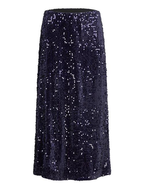 Sequin A-Line Midi Skirt Bubbleroom Blue