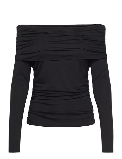 Weekday Folded Off Shoulder Long Sleeve Top Weekday Black