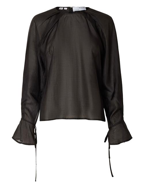 Slfiris Ls O-Neck Top Selected Black