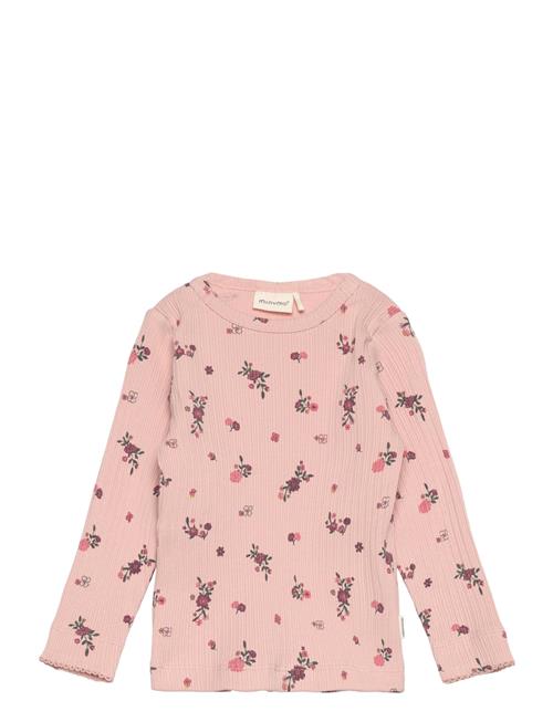 Minymo T-Shirt Ls Aop Rib Minymo Pink