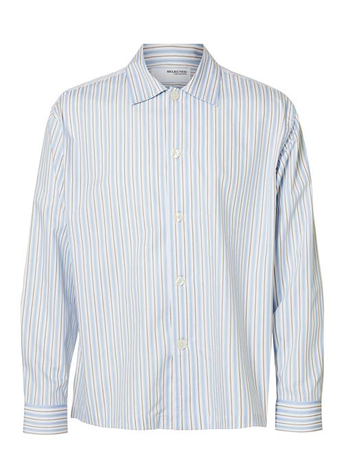 Slhrlx-Ricco Ls Overshirt Ex Selected Blue