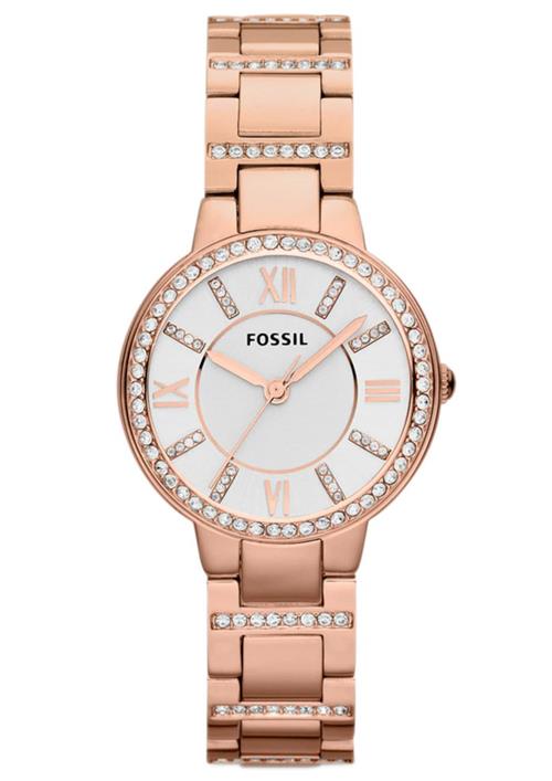 Se FOSSIL Analogt ur 'Virginia'  rosa guld ved About You