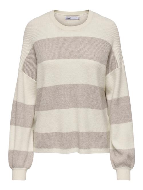 ONLY Pullover 'ONLATIA'  brun-meleret / offwhite