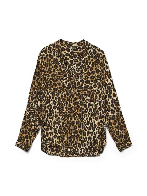VERO MODA Bluse 'Bumpy'  beige / brun / sort