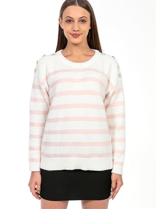 Bianco Lucci Pullover  lyserød / hvid