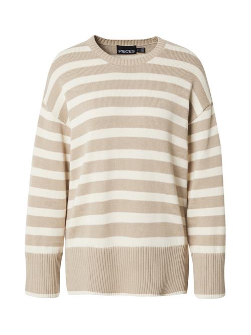 PIECES Pullover 'PCAva'  lysebeige / mørkebeige