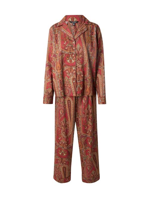 Lauren Ralph Lauren Pyjamas  cyanblå / kastaniebrun / cognac / vinrød