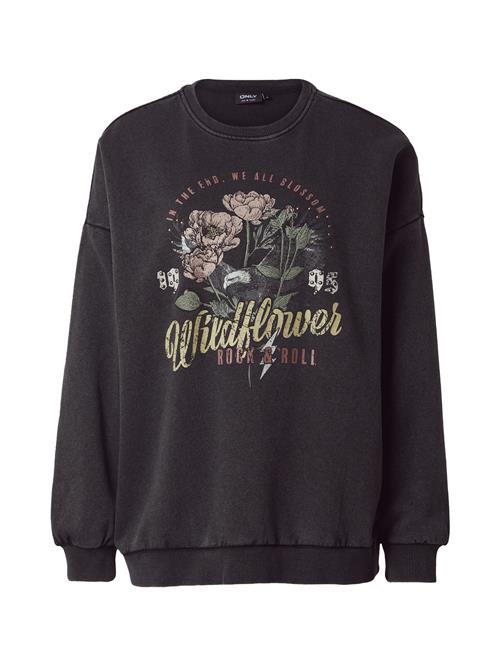 ONLY Sweatshirt 'ONLLucinda'  lysegul / grå / pudder / black denim