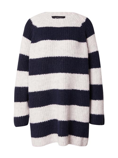 Monki Strikkjole  navy / hvid