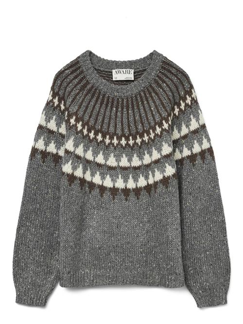 VERO MODA Pullover  brun / grå-meleret / naturhvid