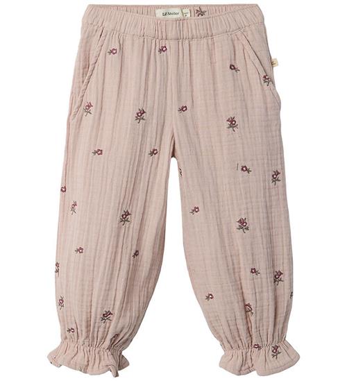 Lil Atelier Lil' Atelier Bukser - Musselin - NmfTamina - Shadow Grey m. Blom