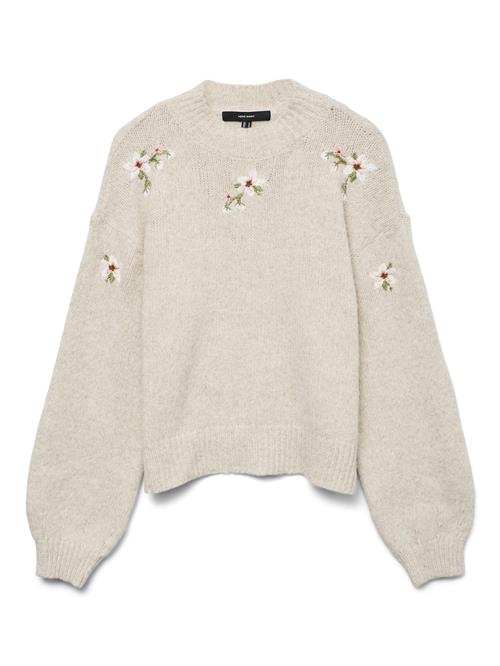 VERO MODA Pullover 'VMFlorish'  greige / kiwi / mørkerød / hvid