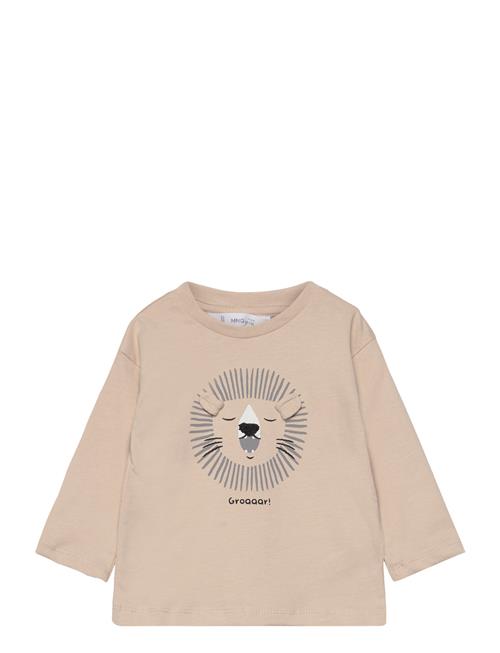 Mango T-Shirt With Print Drawing Mango Beige