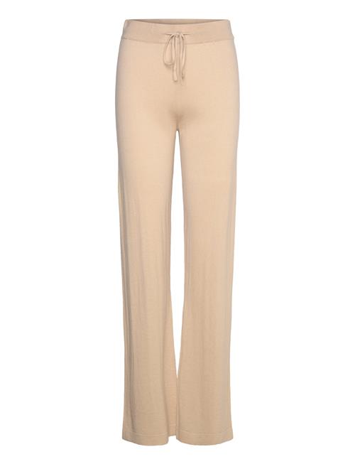 Davida Cashmere Fine Knit Flared Pants Davida Cashmere Beige