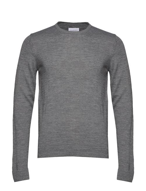 Lindbergh Merino Knit O-Neck Lindbergh Grey