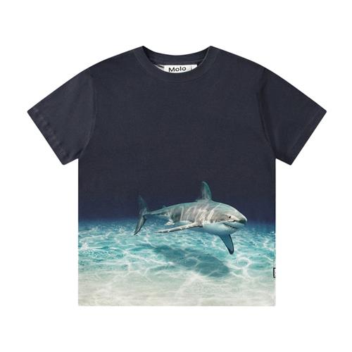 Molo Roxo T-shirt Faded Shark | Marine blå | 140 cm