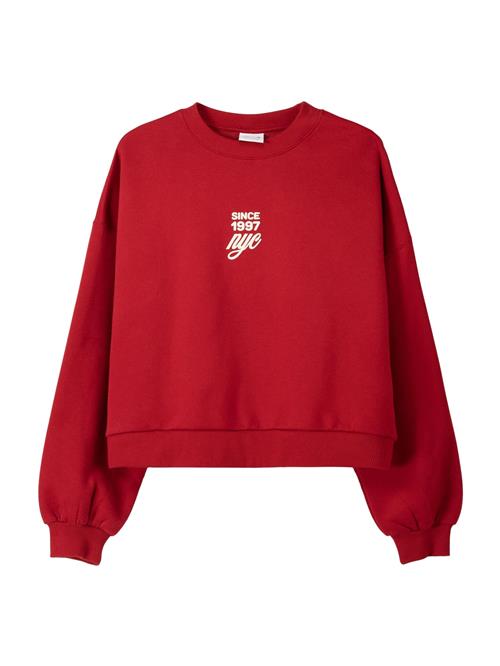 Bershka Sweatshirt  rød / hvid