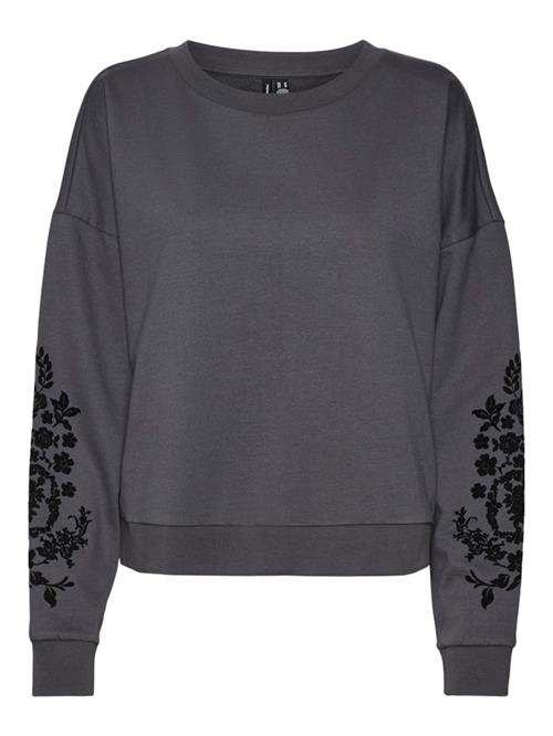 VERO MODA Sweatshirt 'VMHELEN TRINA'  mørkegrå / sort