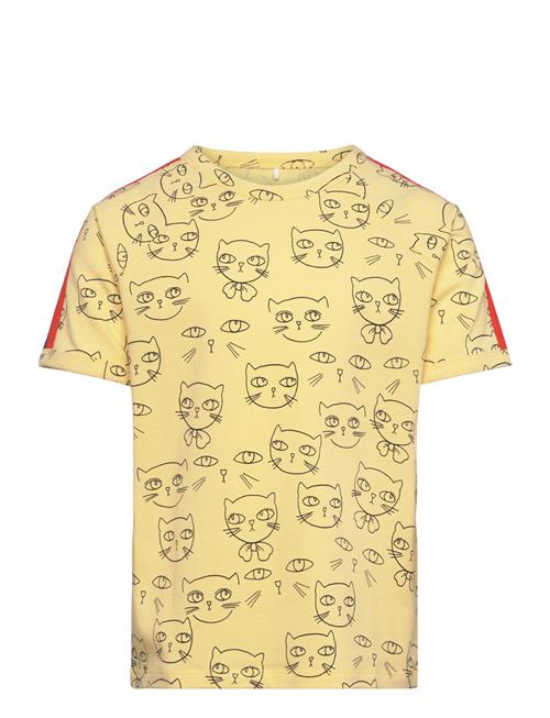 Mini Rodini Cathlethes Aop Ss Tee Mini Rodini Yellow