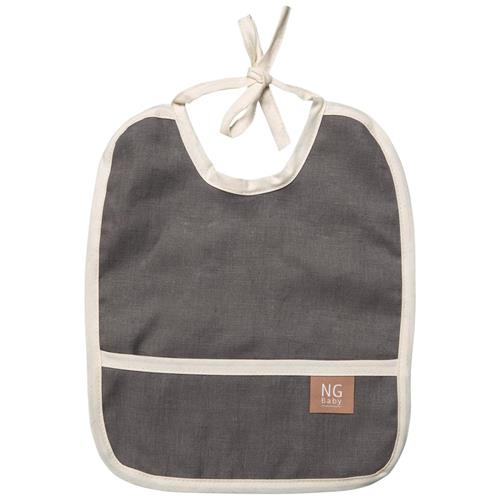 NG Baby Bib Linen Graphite Grey | Grå | 0