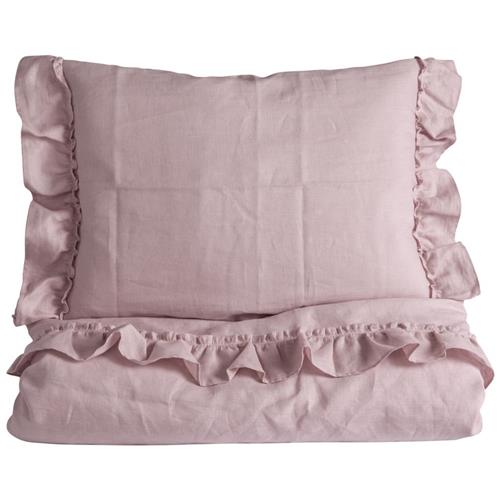 NG Baby Sengesæt til vugge/børneseng med flæse Rose One Size      Unisex