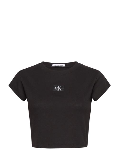 Woven Label Rib Baby Tee Calvin Klein Jeans Black