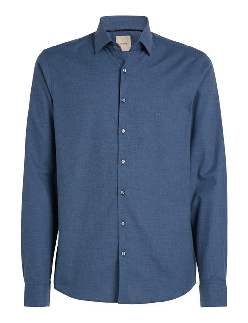 Calvin Klein Flannel Solid Slim Shirt Calvin Klein Blue