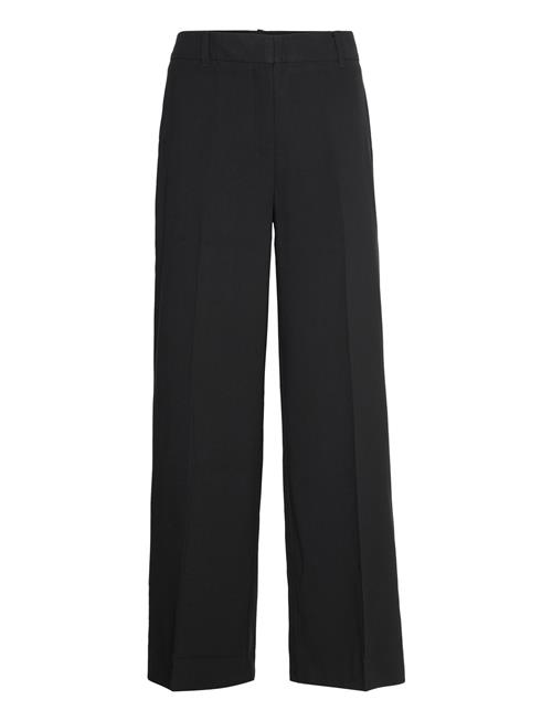 Mango Wideleg Pleated Trousers Mango Black