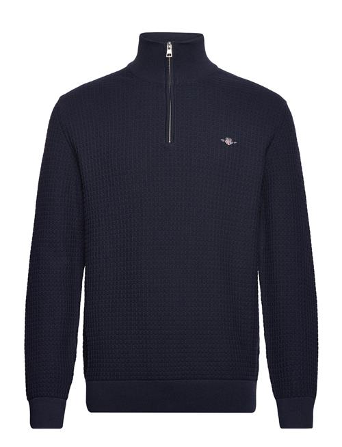 GANT Cotton Textured Half Zip GANT Navy