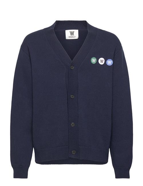 Double A by Wood Wood Wwotis Tripple Badge Cardigan Double A By Wood Wood Navy