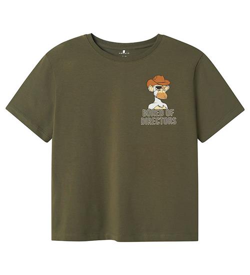 Se Name It T-Shirt - NkmDyn - Bored Of Directors - Dusty Olive m. A ved KidsWorld