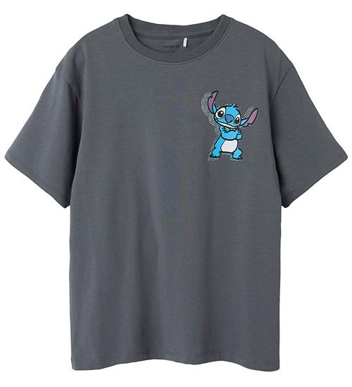 Name It T-Shirt - NkmDixie Stitch - Lava Smoke m. Print