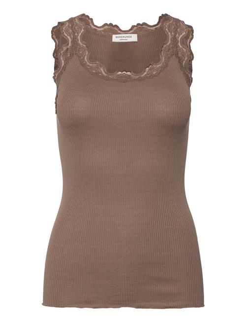 Rosemunde Rwbabette Sl U-Neck Long Lace Top Rosemunde Brown