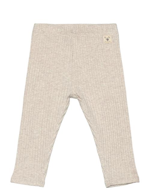 Mango Cotton Ribbed Leggings Mango Beige