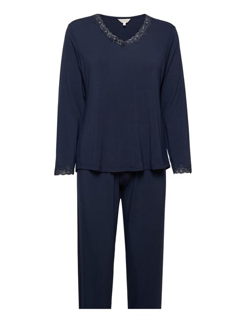 Lady Avenue Bamboo Long Sleeve Pyjamas With Lac Lady Avenue Navy