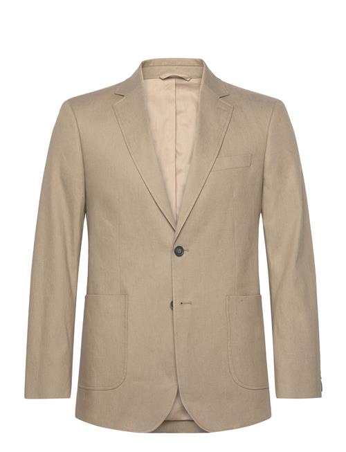 Se Slim Cotton Linen Suit Blazer GANT Beige ved Booztlet