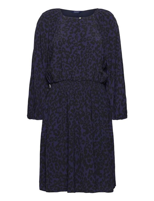 GANT D2. Leopard Boat Neck Dress GANT Navy