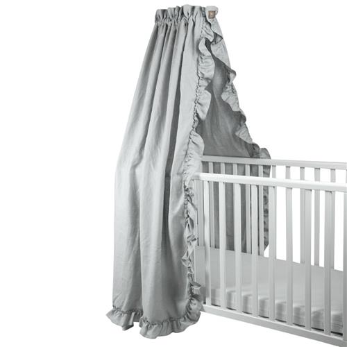 NG Baby Sengehimmel Linned Med Flæse Light Grey | Grå | 0