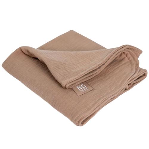 NG Baby Muslin Tæppe Delux Brown One Size      Unisex