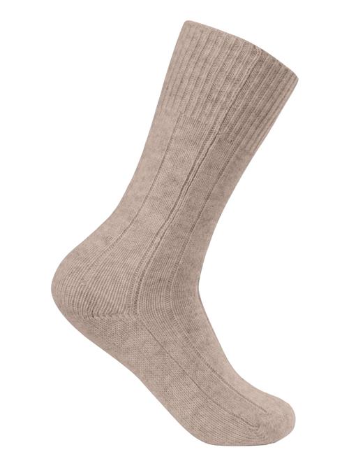 CASH-MERE.CH Sokker  beige-meleret