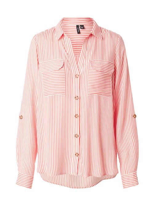 VERO MODA Bluse 'VMBumpy'  melon / hvid