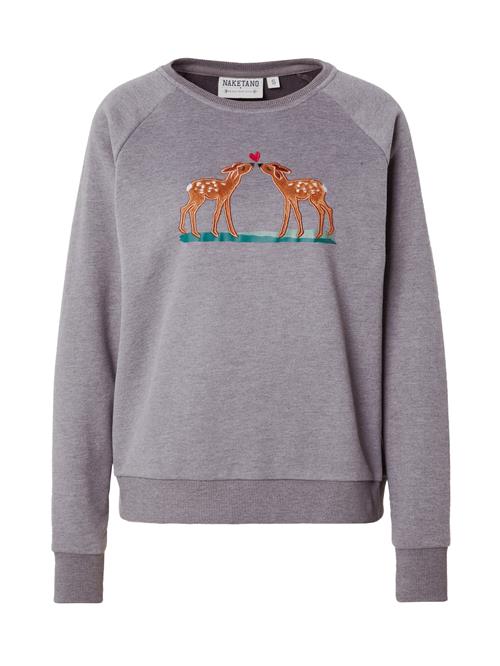 naketano Sweatshirt 'Krokettenhorst'  lysebrun / mørkegrå / grøn / mørkegrøn