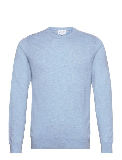 Davida Cashmere Man O-Neck Plain Davida Cashmere Blue