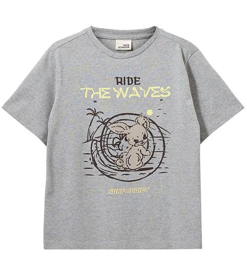 Sofie Schnoor T-shirt - GrÃ¥meleret m. Kanin
