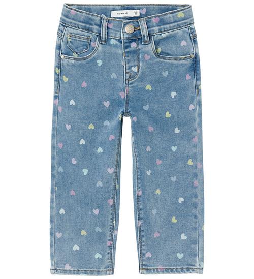 Se Name It Jeans - NmfBella - Medium Blue Denim/Hearts ved KidsWorld