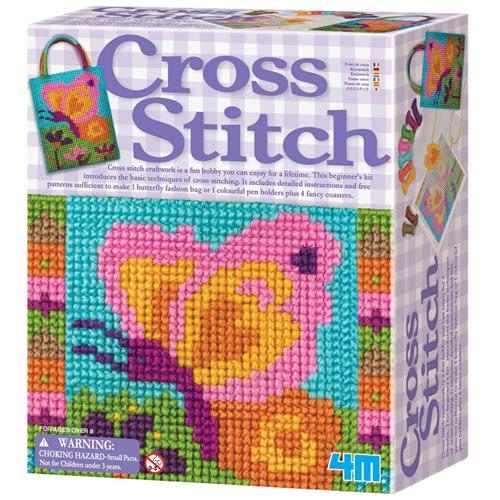 Se 4M Cross Stitch Broderisæt | Hvid | 6-10 ved Babyshop