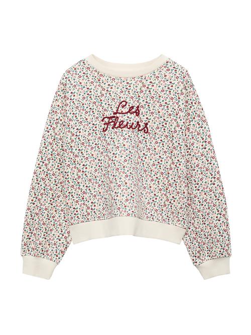 MANGO KIDS Sweatshirt 'FLEURS'  grå / mørkegrøn / pink