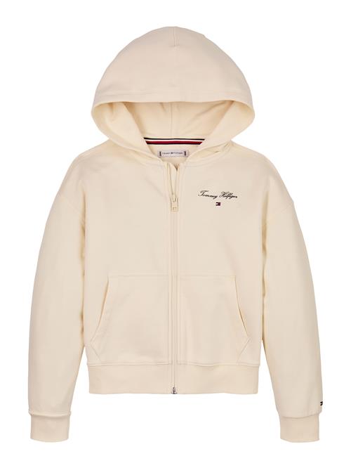 Se TOMMY HILFIGER Sweatjakke  lysebeige / blodrød / sort ved About You