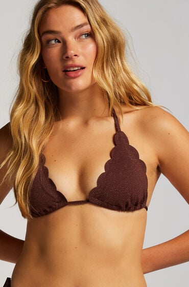 Hunkemöller Trekantsbikinitop Scallop Lurex Brown